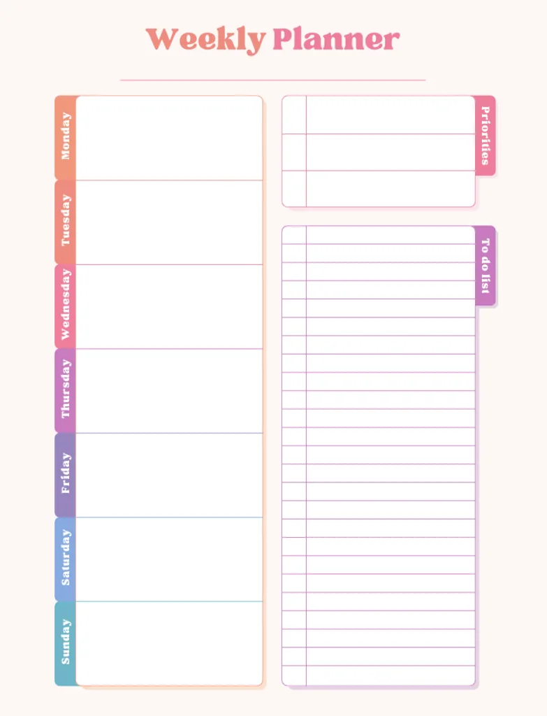 2025 Weekly Calendars